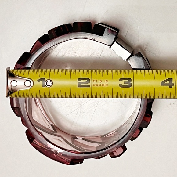 Burberry Prorsum Runway Plum Ombré Lucite Oversize Check Bracelet - Picture 7 of 8